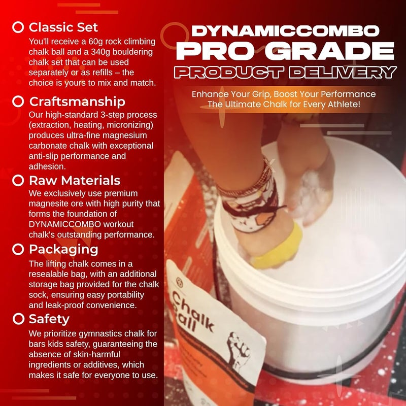 DYNAMICCOMBO Climbing Chalk | Ultra-Fine Gym Chalk Powder for Weight Lifting, Bouldering & Gymnastics - Image 3